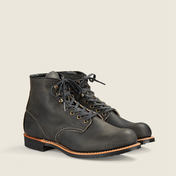 Red Wing Heritage Boots Dark Grey - Mens Blacksmith - 6-inch Rough & Tough Leather - 7350-POKSX